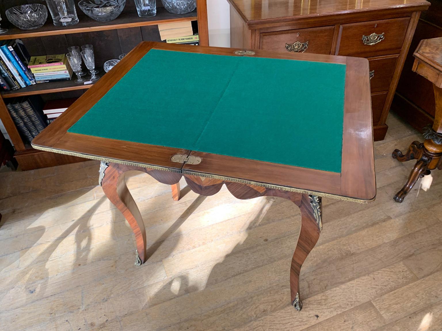 Edwardian / 1920’s French Inlaid Kingwood Card Table 3