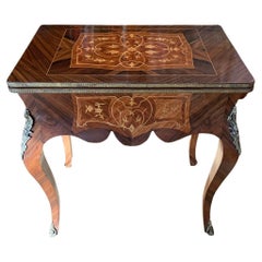 Antique Edwardian / 1920’s French Inlaid Kingwood Card Table