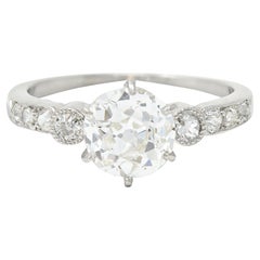 Edwardian 1.95 Carats Old Mine Diamond Platinum Engagement Ring