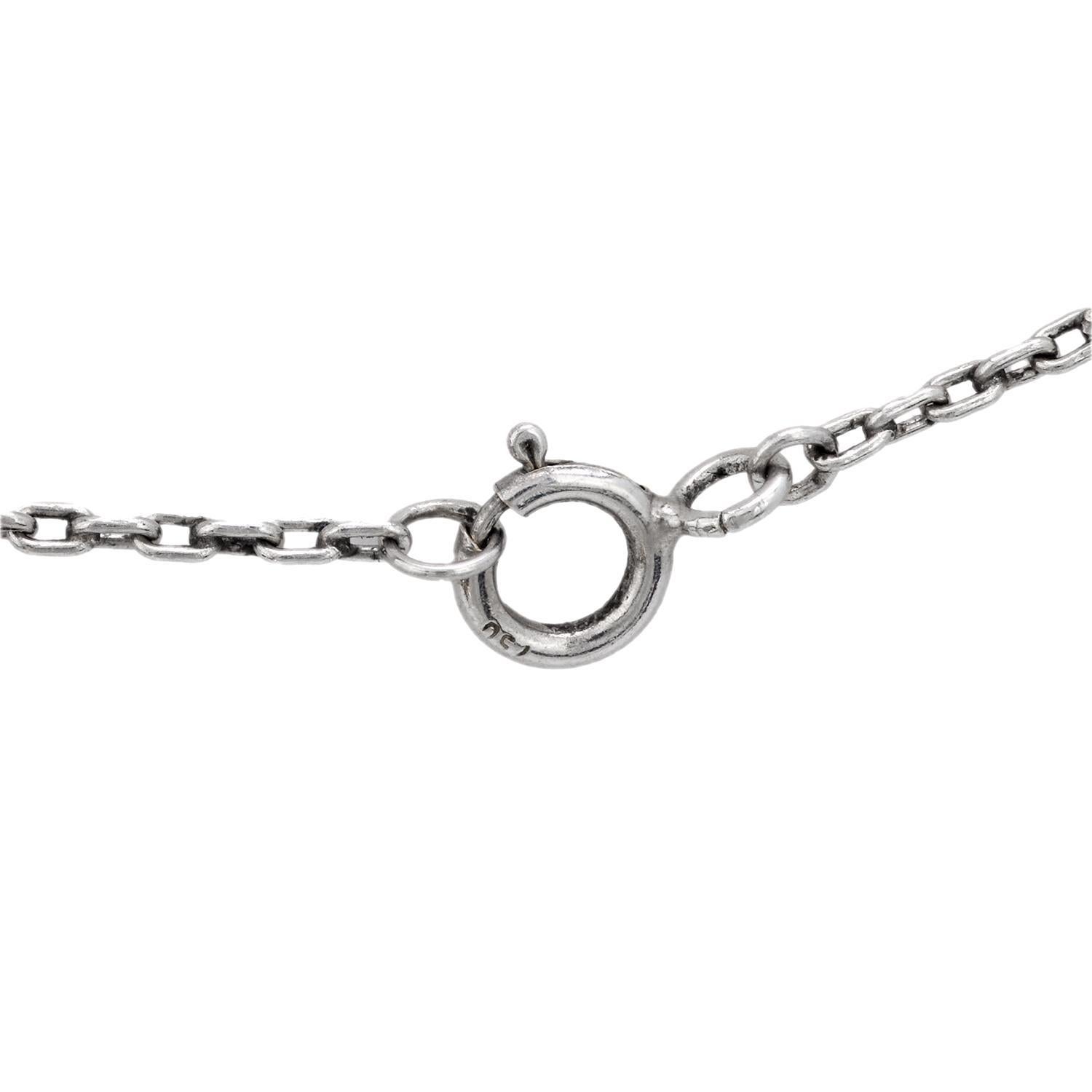 Collana edoardiana con zaffiro e diamante da 2 carati in oro bianco 18 carati e platino In condizioni buone in vendita a Beverly Hills, CA