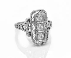 Edwardian .20 Carats Diamonds Platinum Ring