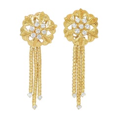 Edwardian 2.00 Carat Diamond and Gold Dangle Earrings