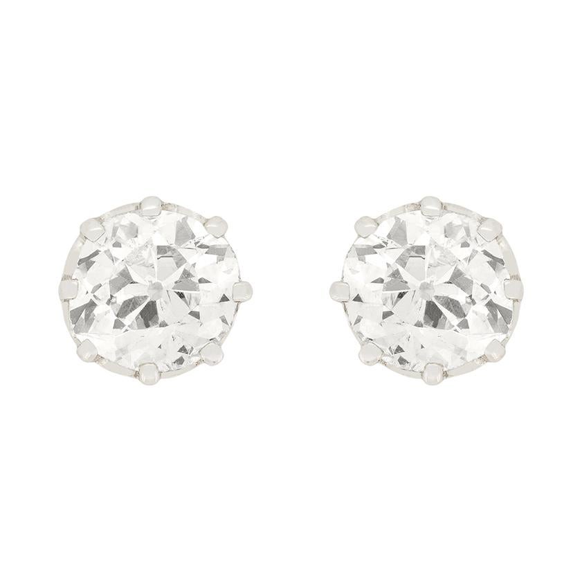 Ohrstecker im Edwardianischen Stil, 2,00 Karat Diamant (Antiker Kissenschliff) im Angebot