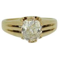 Edwardian 2.01 Carat Old Cut Diamond Gypsy Ring