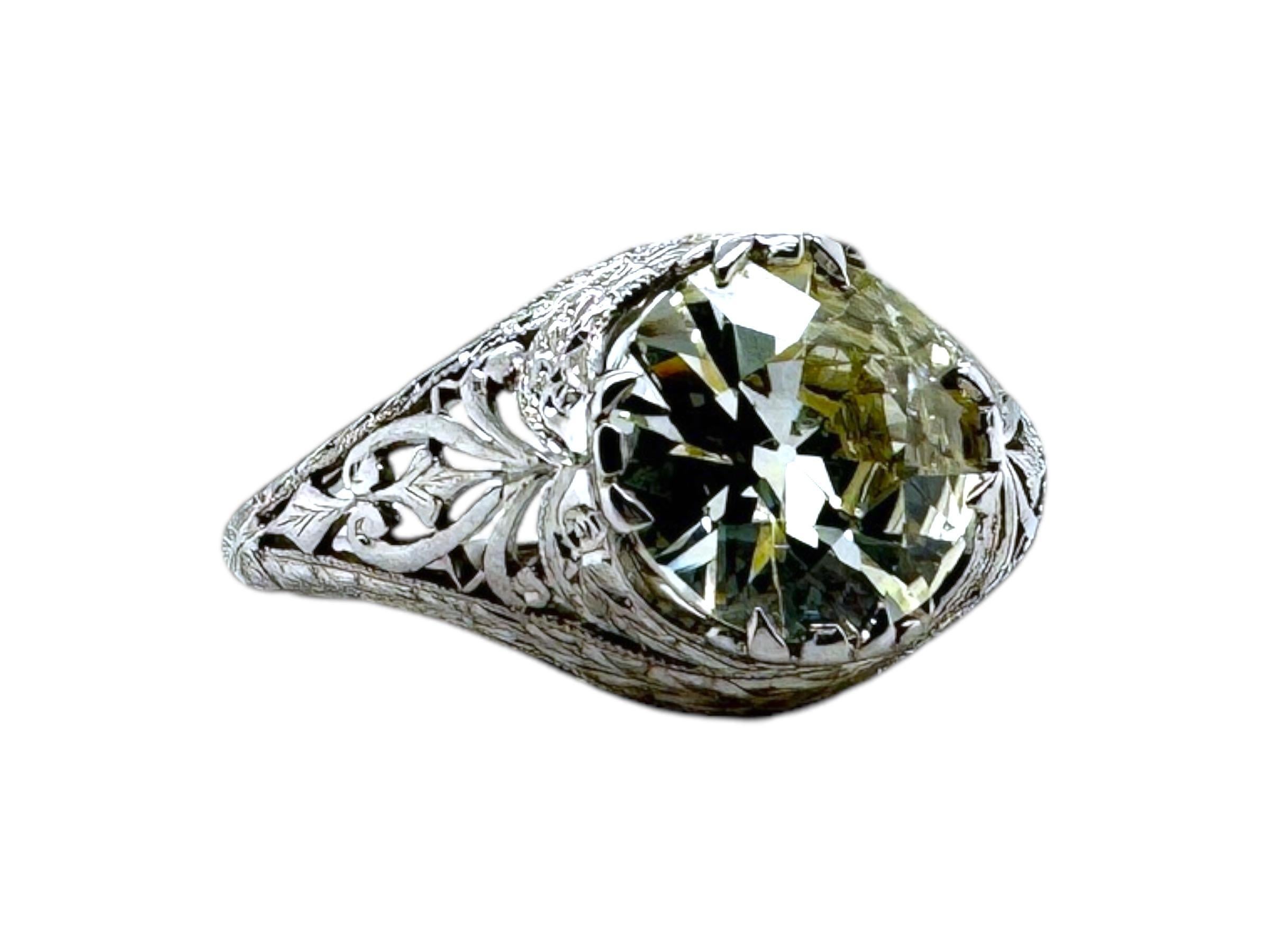 Women's Edwardian 2.05 Carat Old European Cut Diamond Engagement Ring GIA For Sale