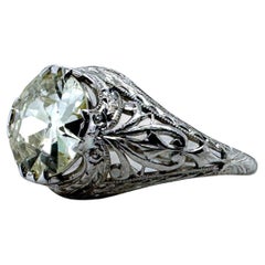 Edwardian 2.05 Carat Old European Cut Diamond Engagement Ring GIA