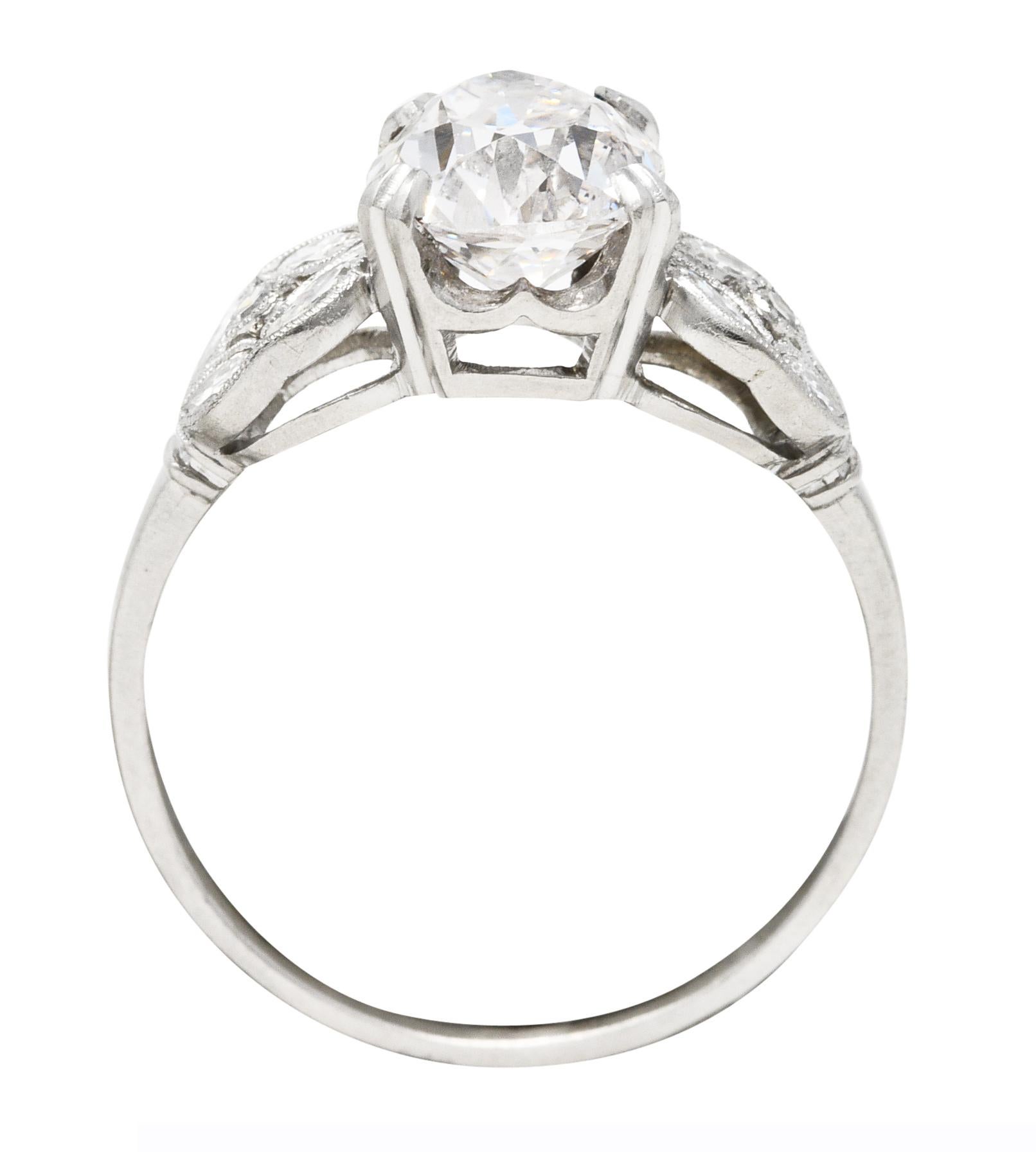 Edwardian 2.08 Carats Fancy Pink Pear Diamond Engagement Ring GIA 2