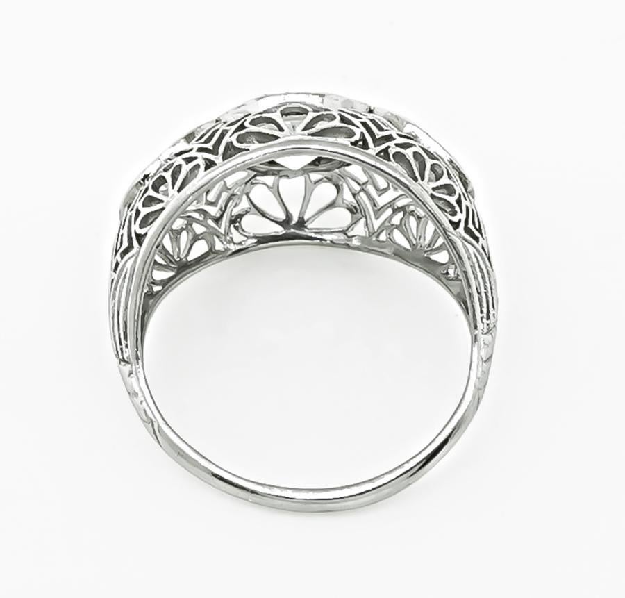 Edwardianischer Ring mit drei Steinen, 2,10cttw Diamant im Zustand „Gut“ im Angebot in New York, NY