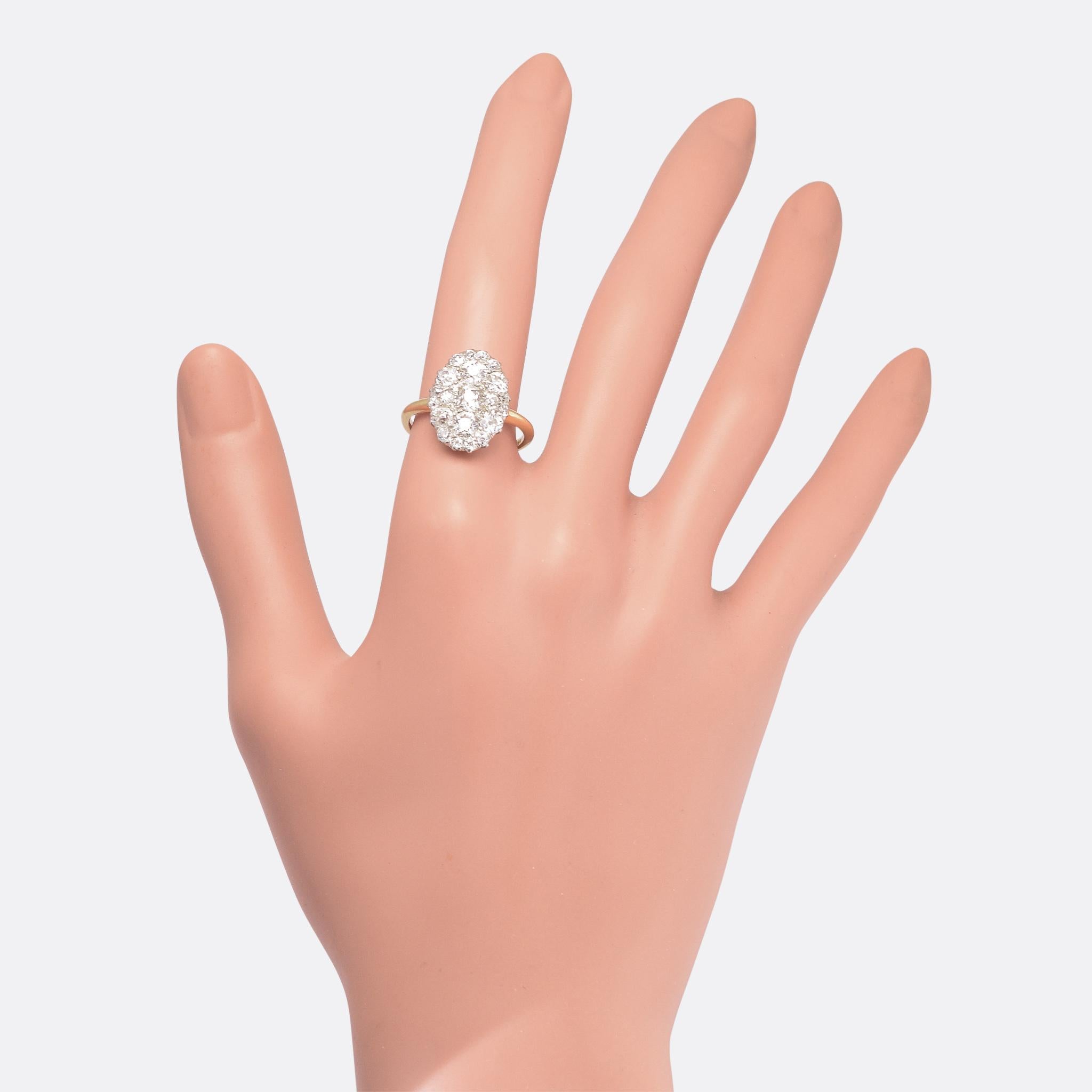 edwardian diamond cluster ring