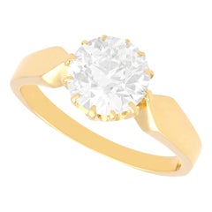 Edwardianischer Solitär-Ring aus 18 Karat Gelbgold mit 2,16 Karat Diamant