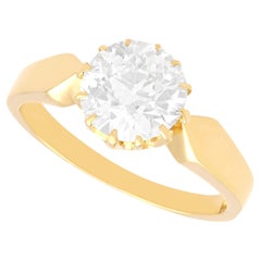 Solitaire édouardien en or jaune 18 carats et diamants de 2,16 carats