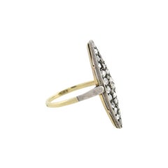 Edwardian 21kt/Sterling and Diamond Navette Ring
