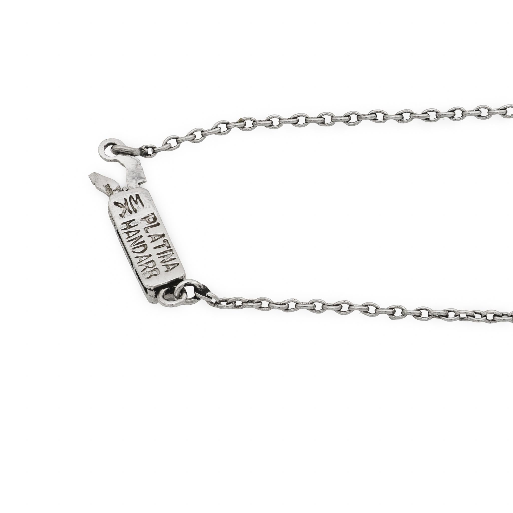 Collier édouardien en platine contenant des diamants d'un poids total de 2,20 carats Pour femmes en vente