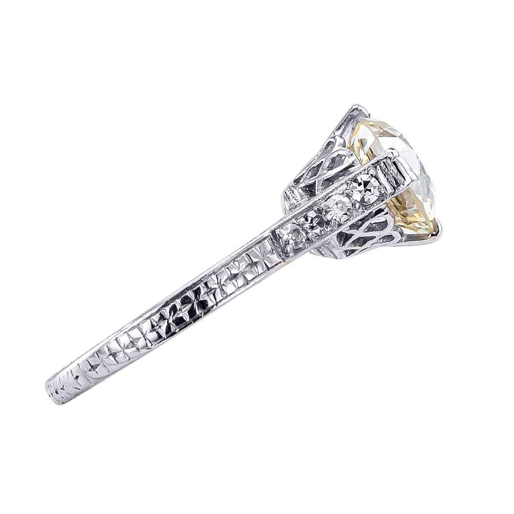 european cut diamond ring