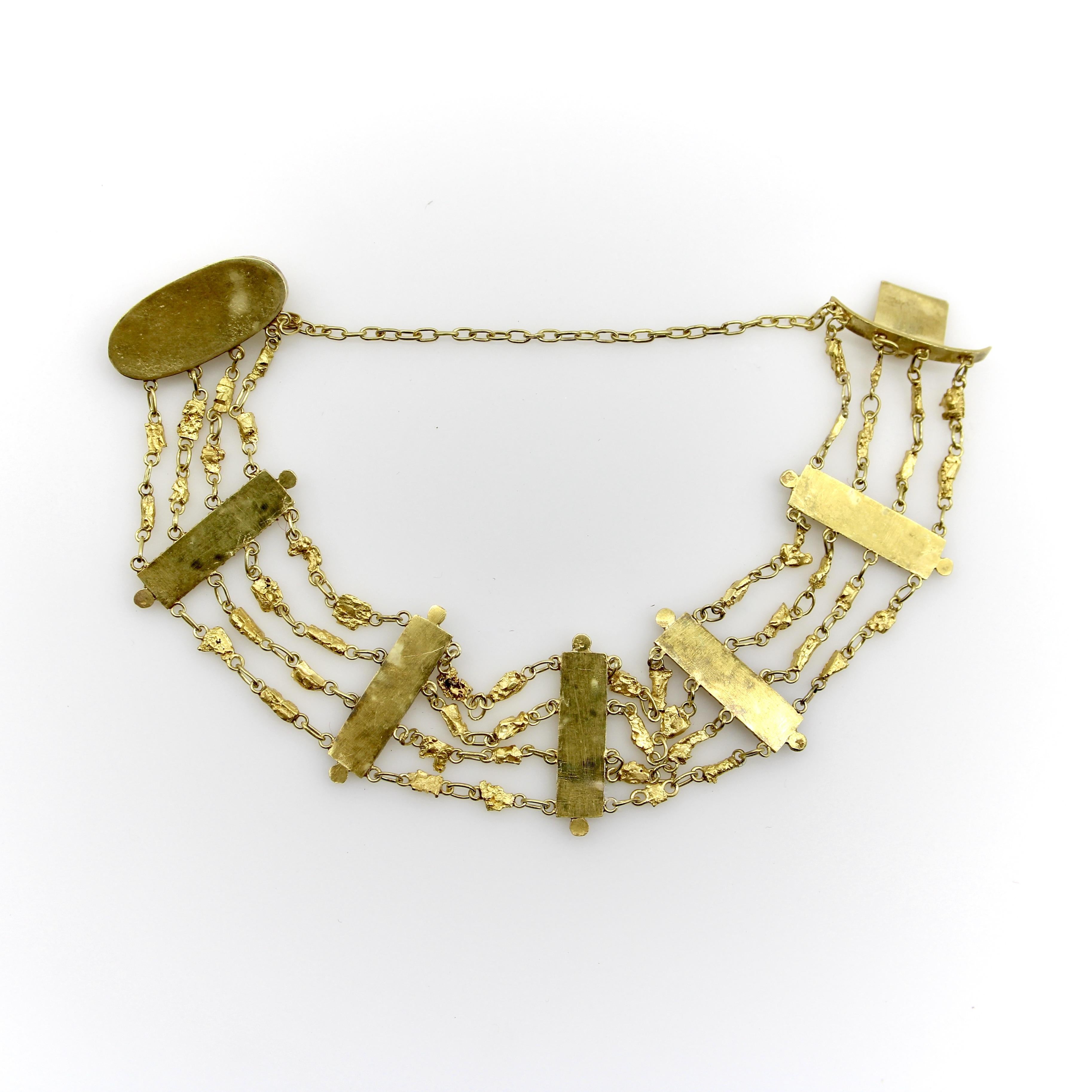 Edwardian 22K und 14K Gold Alaskan Gold Rush Nugget-Armband für Damen oder Herren im Angebot