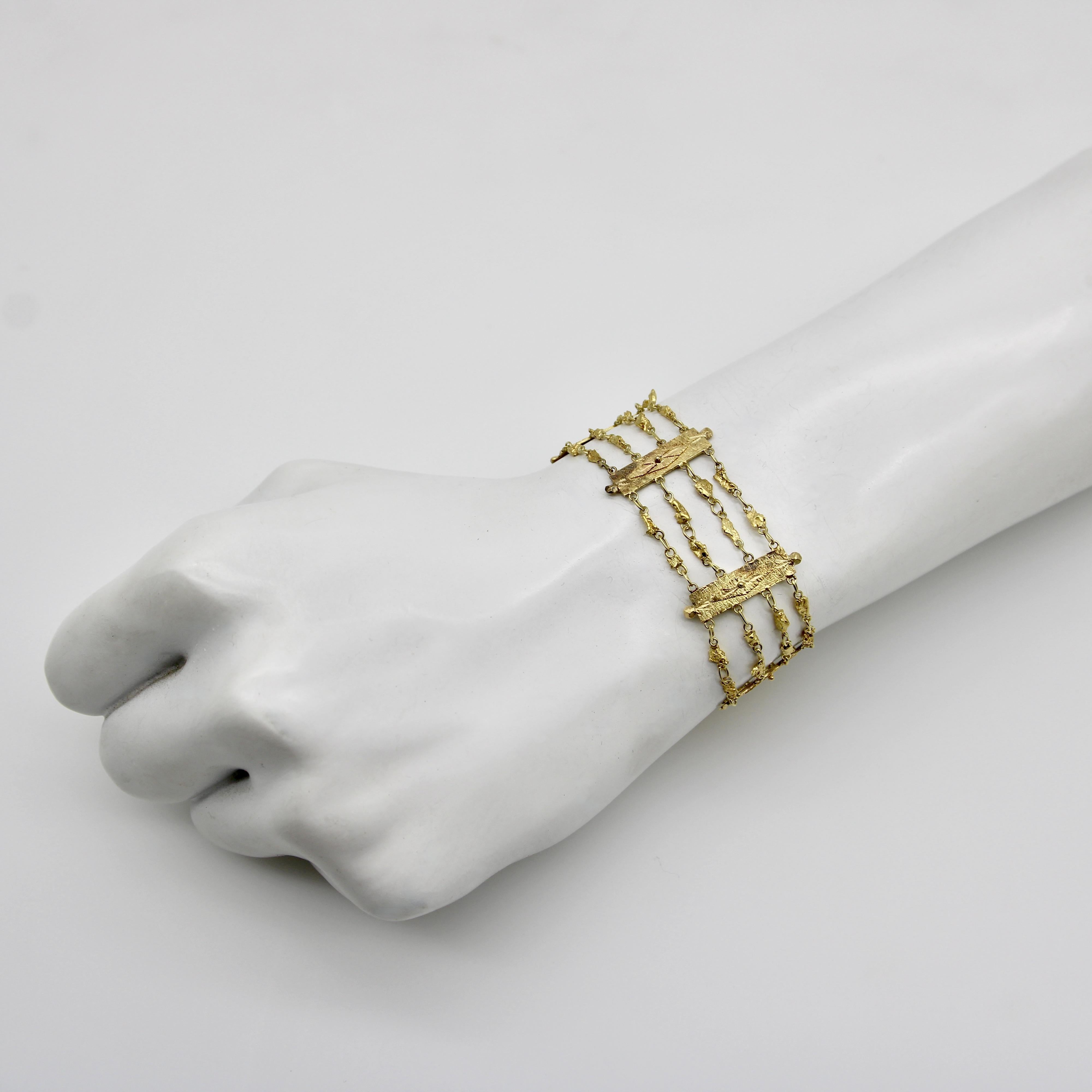 Edwardian 22K und 14K Gold Alaskan Gold Rush Nugget-Armband im Angebot 3