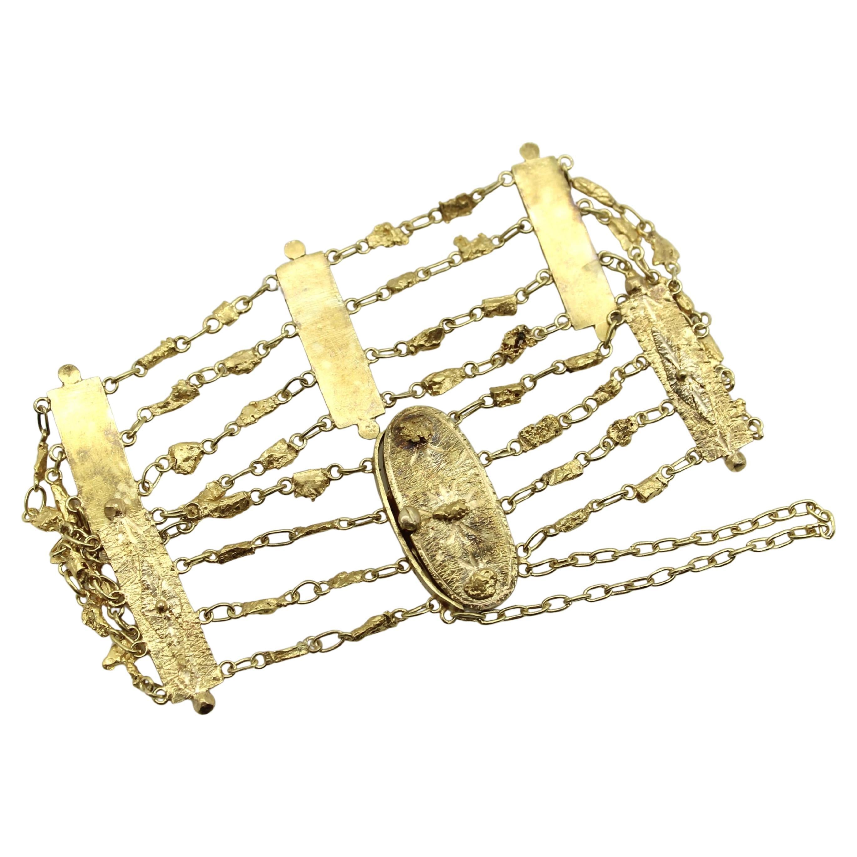 Edwardian 22K und 14K Gold Alaskan Gold Rush Nugget-Armband im Angebot