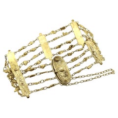 Edwardian 22K und 14K Gold Alaskan Gold Rush Nugget-Armband