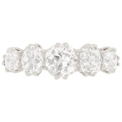 Edwardian 2.30 Carat Diamond Five-Stone Ring, circa 1910s