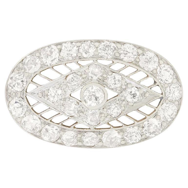 Edwardian 2.35ct Diamond Brooch, c.1910s