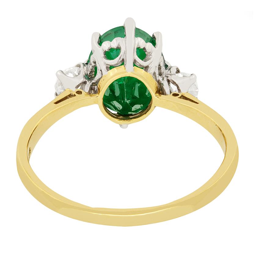 edwardian emerald and diamond ring