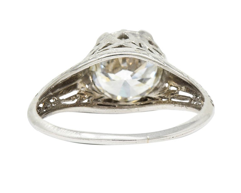 Edwardian 2.41 Carats Diamond Platinum Pinecone Engagement Ring For ...
