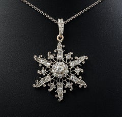 Edwardian 2.55 Ct Diamond Snowflake Pendant