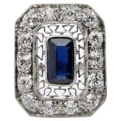 Edwardian 2.65ctw No Heat Sapphire & Diamond Filigree Ring in Platinum
