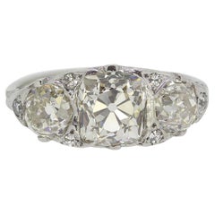 Edwardian 2.70 Carat Three-Stone Diamond Ring