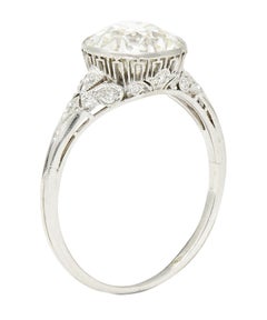 Edwardian 2.77 Carats Old European Diamond Platinum Antique Engagement Ring