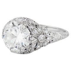 Edwardianischer 2,82 Karat Diamantring, VVS2 GIA