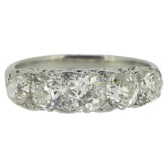 Edwardian 2.90 Carat Diamond Five-Stone Ring