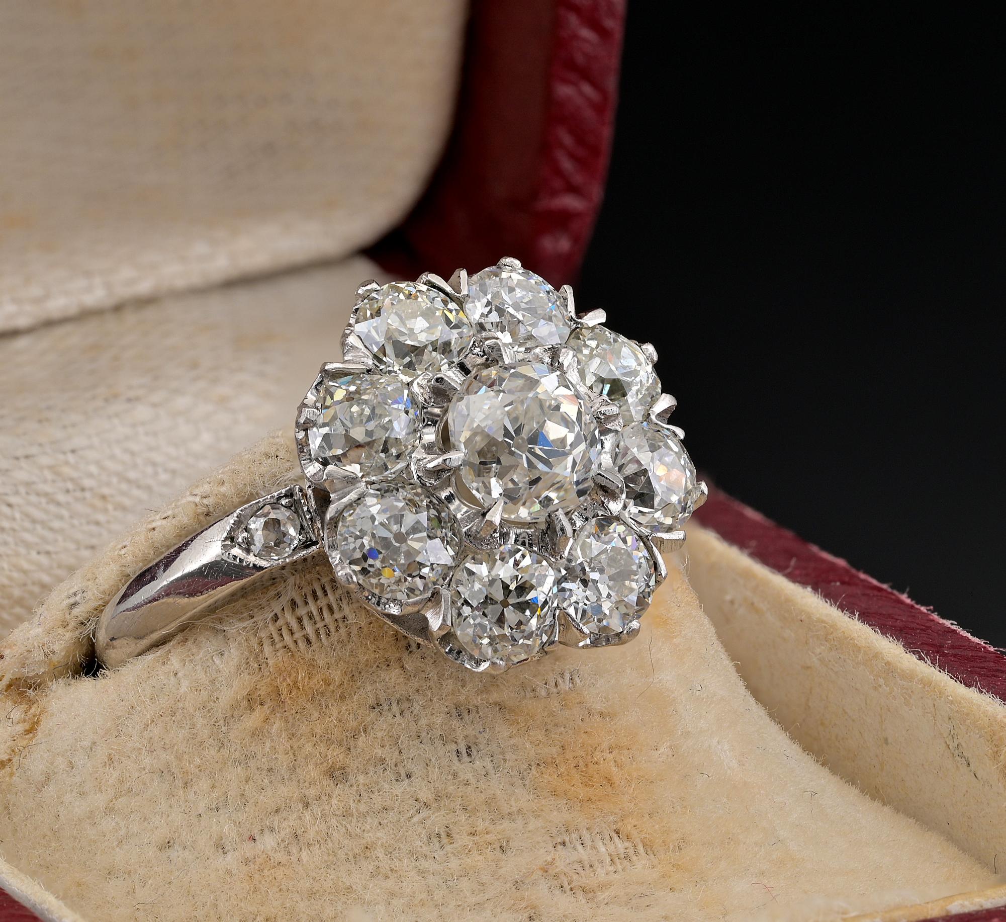 edwardian cluster diamond ring