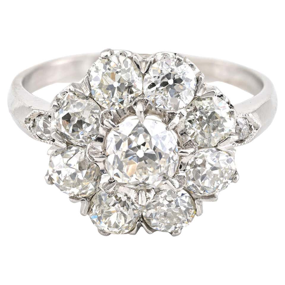 Cluster Riungs Antique Platinum Cluster Rings - 1,252 For Sale at 1stDibs | diamond ...