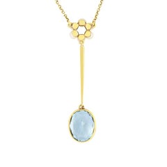 Edwardian 3.00ct Aqua and Pearl Drop Necklace, c.1915