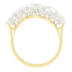 Edwardian 3.10ct Five Stone Diamond Ring, c.1910s