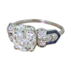 Edwardian 3.22 Carat Old Cut Diamond Engagement Ring