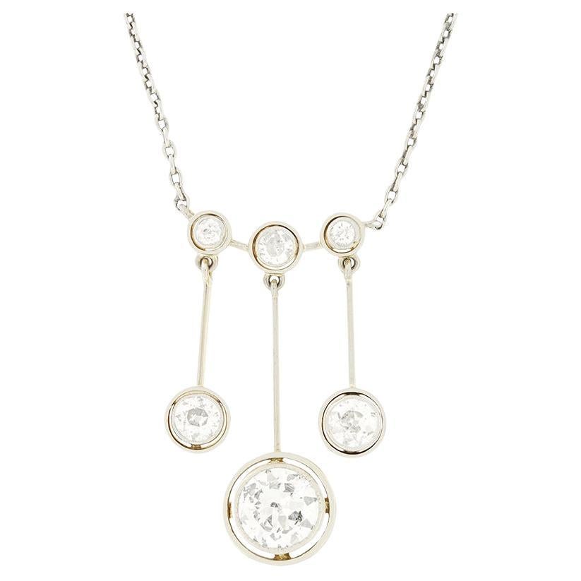 Ciondolo a tripla goccia con diamante Edwardiano da 3,30ct, 1910 ca.