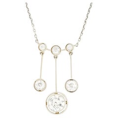 Edwardian 3.30ct Diamond Triple Drop Pendant, c.1910s
