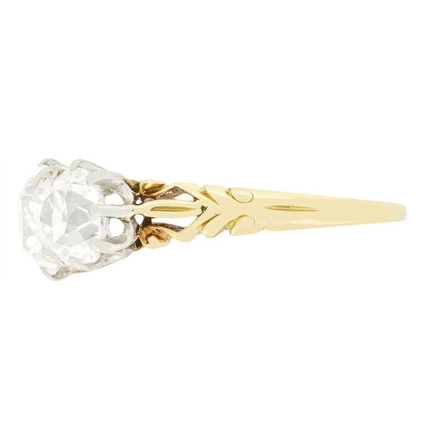 Édouardien Bague trilogie de diamants de 3,35 ct de style édouardien, C.I.C. en vente