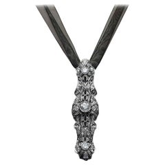 Edwardian 3.46 Carat Diamond Platinum Brooch Necklace