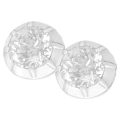Edwardian 3.58 Carat Diamond Stud Earrings