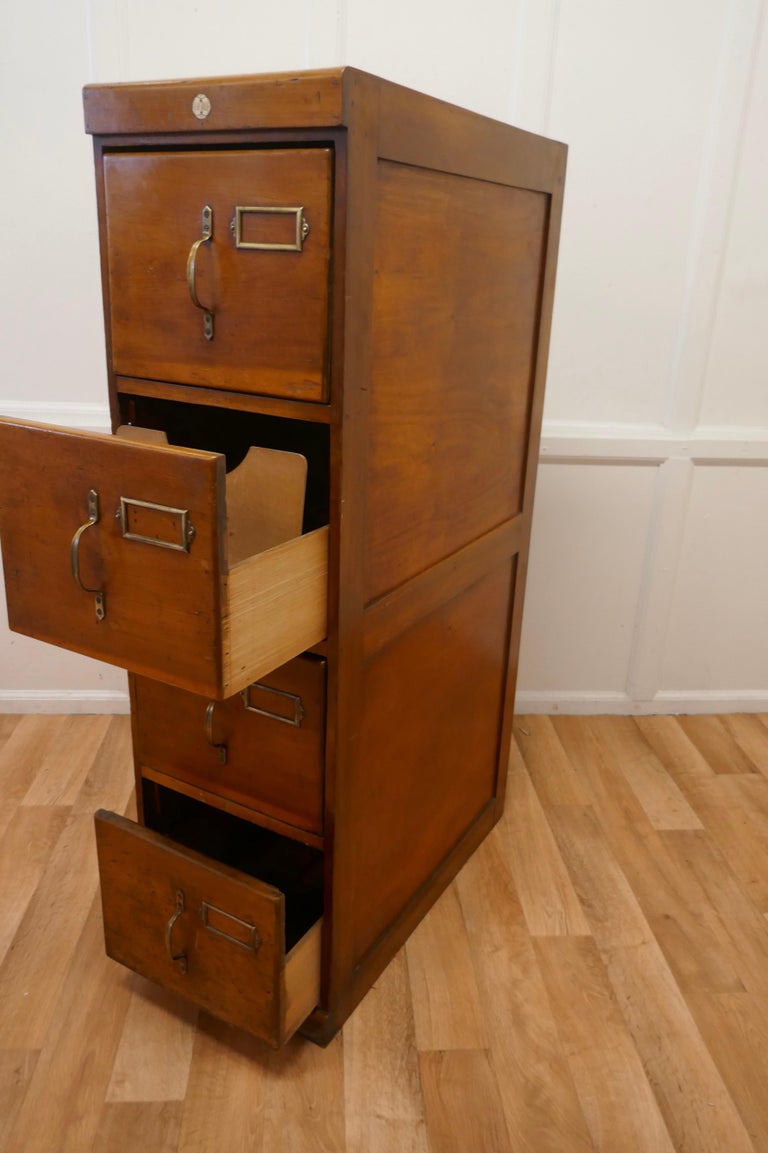 Edwardian 4 Drawer Golden Oak Filing by SUTALL For Sale at