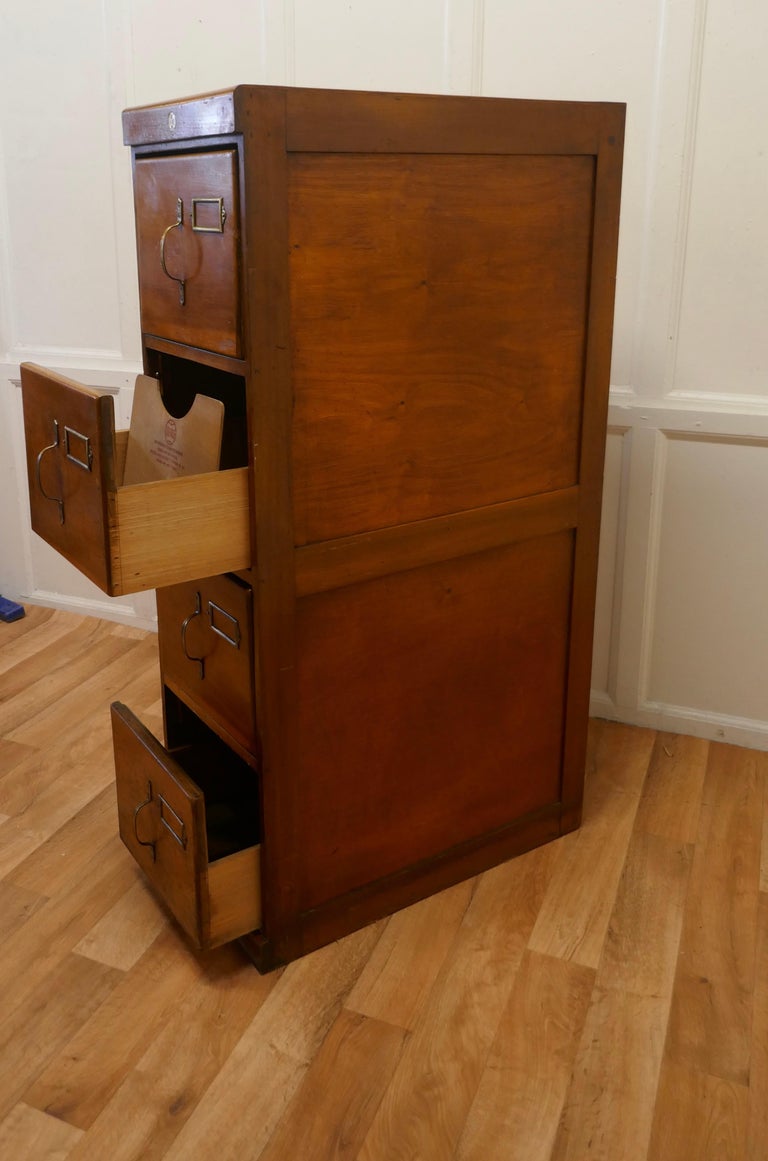 Edwardian 4 Drawer Golden Oak Filing by SUTALL For Sale at