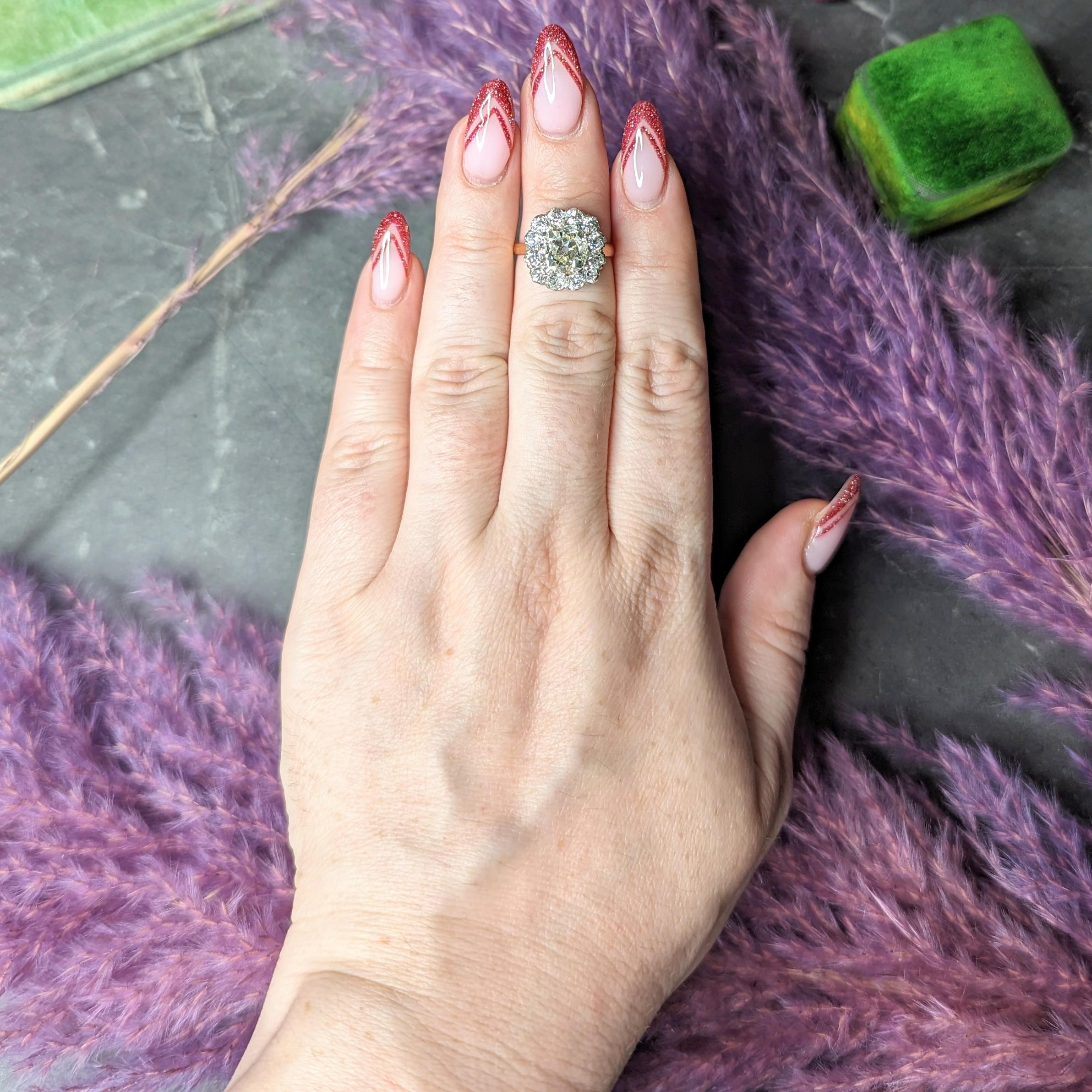 18 Karat Ye, edwardianischer Diamant im alteuropäischen Schliff mit Platinüberzug, 4,16 Karat 5