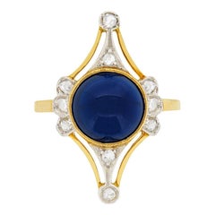 Edwardian 4.30 Carat Sapphire and Diamond Ring, circa 1910s