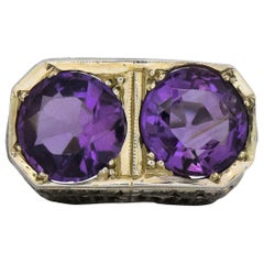 Edwardian 4.80 Carat Amethyst 14 Karat White Gold Ring