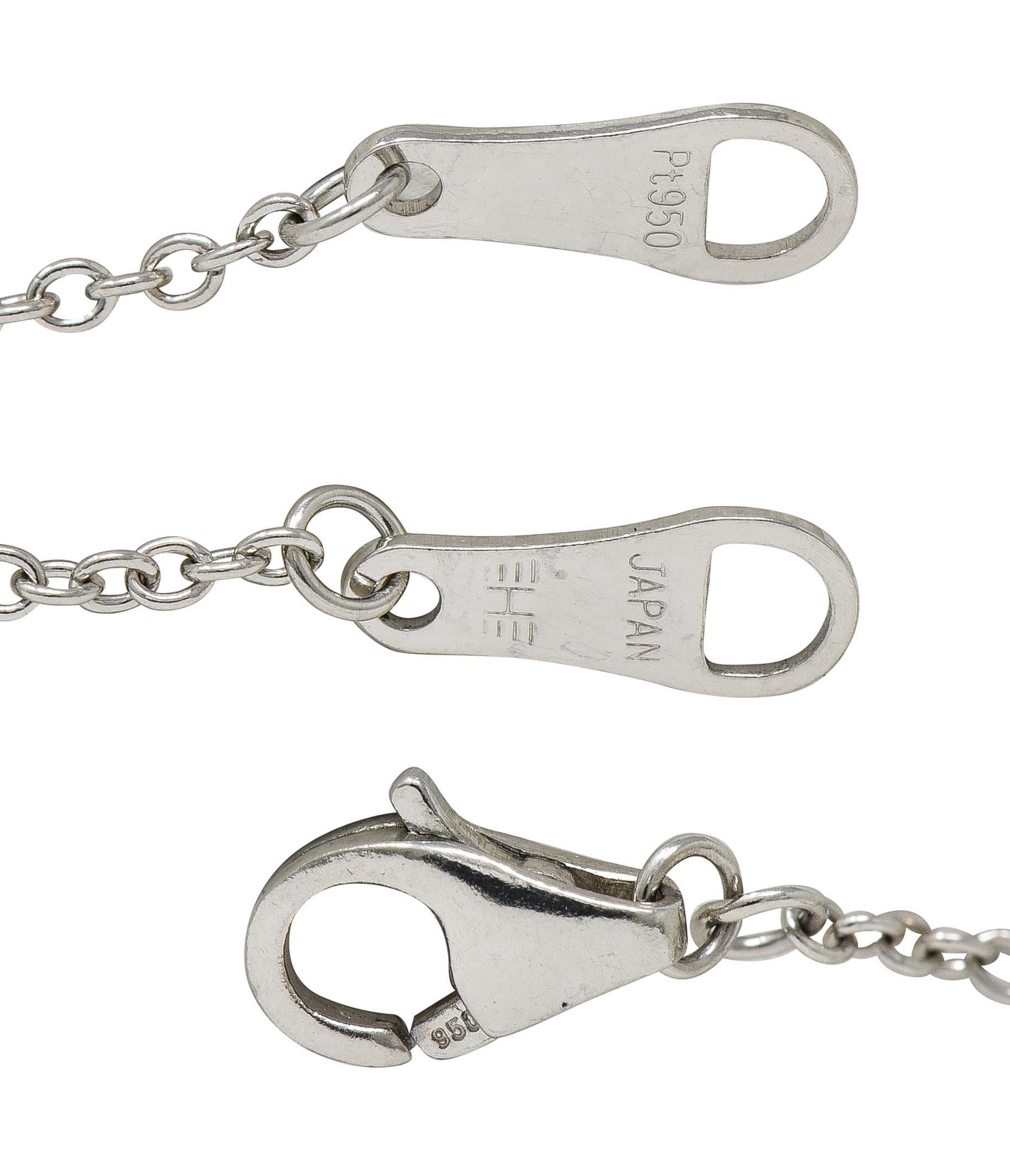 Collier pendentif Edwardian 4.98 CTW No Heat Sapphire Diamond Platinum Antique en vente 1