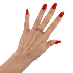 Edwardian 5 Diamonds Ring in 18kt yellow Gold and Platinum