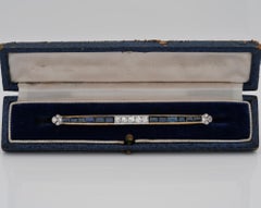 Edwardian 5.0 Carat Natural Sapphire 1.20 Carat Diamond Rare Brooch